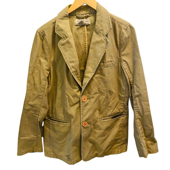 Fossil Jackets & Blazers - FOSSIL Distressed Tan Cotton Oversized Blazer